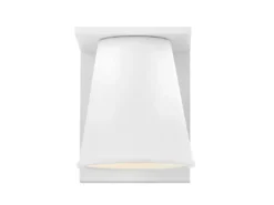 2er SET kleine LED Außenwandleuchten Weiß, Salzluft resistent Höhe 15,5cm