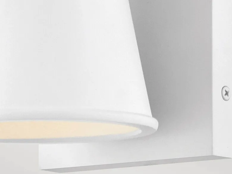 2er SET kleine LED Außenwandleuchten Weiß, Salzluft resistent Höhe 15,5cm