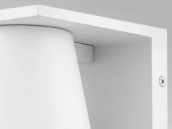 2er SET kleine LED Außenwandleuchten Weiß, Salzluft resistent Höhe 15,5cm