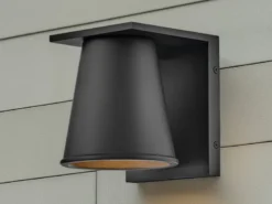 2er SET kleine LED Außenwandleuchten Schwarz, Salzluft resistent, Höhe 15,5cm
