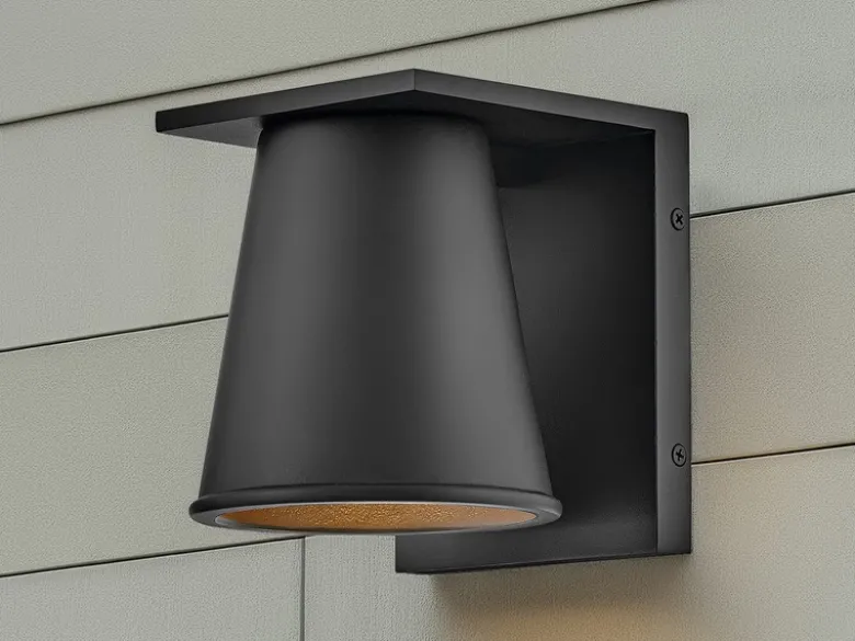 2er SET kleine LED Außenwandleuchten Schwarz, Salzluft resistent, Höhe 15,5cm