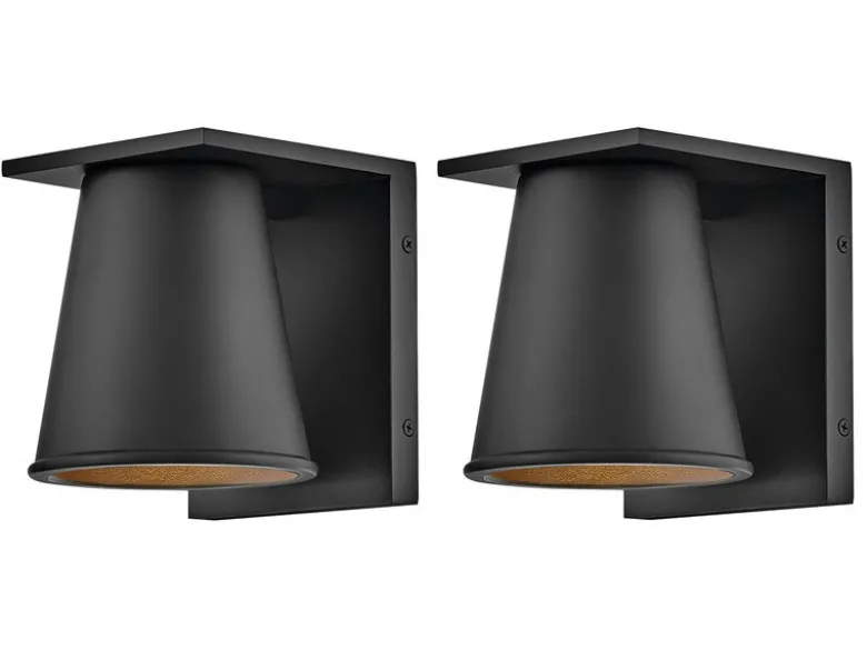 2er SET kleine LED Außenwandleuchten Schwarz, Salzluft resistent, Höhe 15,5cm