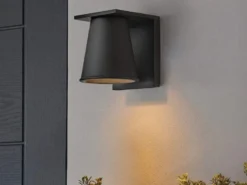 2er SET kleine LED Außenwandleuchten Schwarz, Salzluft resistent, Höhe 15,5cm