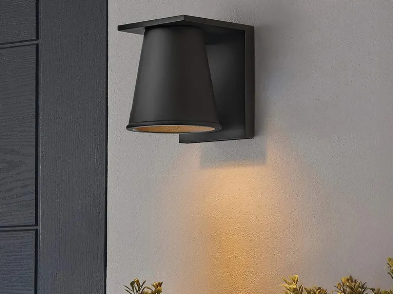 2er SET kleine LED Außenwandleuchten Schwarz, Salzluft resistent, Höhe 15,5cm