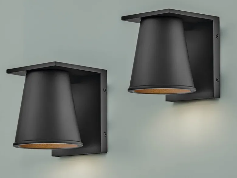 2er SET kleine LED Außenwandleuchten Schwarz, Salzluft resistent, Höhe 15,5cm