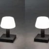 2er Set kleine LED Outdoor Tischleuchten per USB aufladbar, Anthrazit H: 19cm