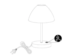 2-er SET kleine LED Tischlampen dimmbar, Silber mit Glasschirm Weiß, Höhe 24cm