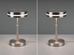 2-er Set kleine LED Tischleuchten rund, Silber, Höhe 25cm