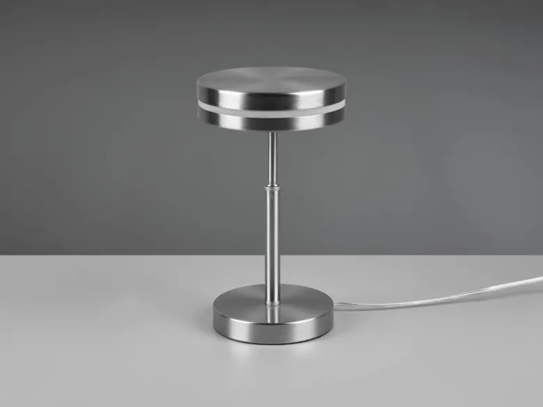 2-er Set kleine LED Tischleuchten rund, Silber, Höhe 25cm