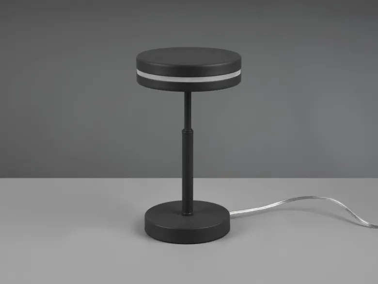 2-er Set kleine LED Tischleuchten rund, Anthrazit, Höhe 25cm