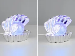 2er SET kleine USB Muschel Tischlampen mit RGB Beleuchtung, Höhe 14cm