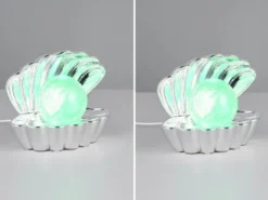 2er SET kleine USB Muschel Tischlampen mit RGB Beleuchtung, Höhe 14cm