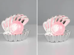 2er SET kleine USB Muschel Tischlampen mit RGB Beleuchtung, Höhe 14cm