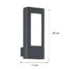 2er SET LED Außenwandlampen Anthrazit, Höhe 25cm