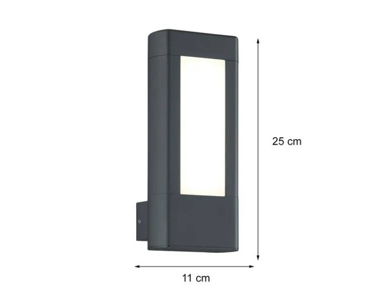 2er SET LED Außenwandlampen Anthrazit, Höhe 25cm