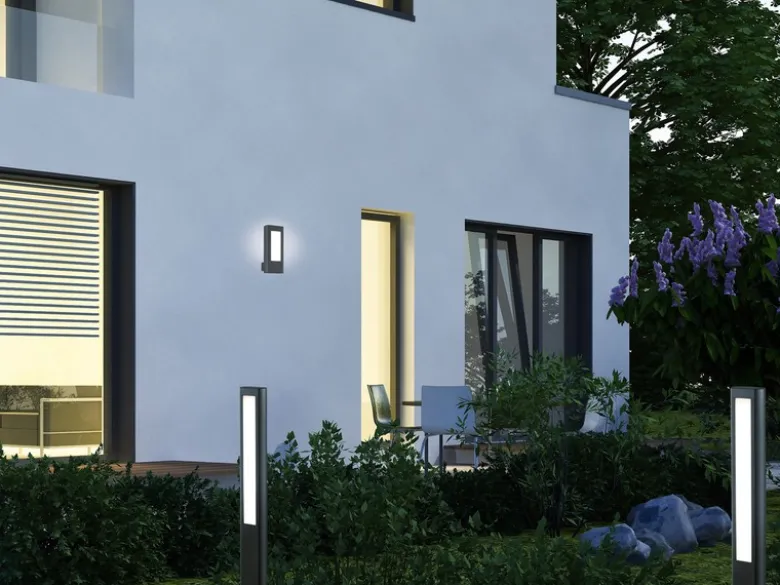 2er SET LED Außenwandlampen Anthrazit, Höhe 25cm