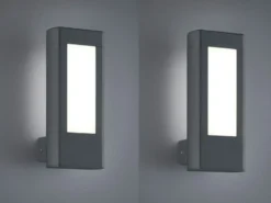 2er SET LED Außenwandlampen Anthrazit, Höhe 25cm