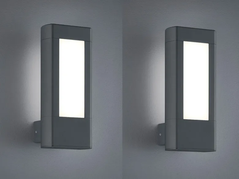 2er SET LED Außenwandlampen Anthrazit, Höhe 25cm