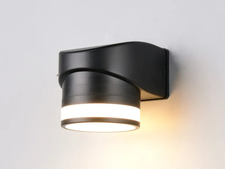 2er Set LED Außenwandleuchte Downlight in Schwarz, Höhe 10cm