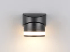 2er Set LED Außenwandleuchte Downlight in Schwarz, Höhe 10cm