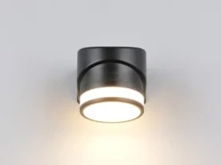 2er Set LED Außenwandleuchte Downlight in Schwarz, Höhe 10cm
