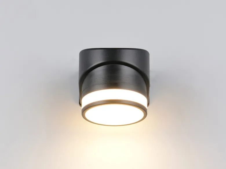 2er Set LED Außenwandleuchte Downlight in Schwarz, Höhe 10cm