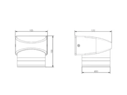 2er Set LED Außenwandleuchte Downlight in Schwarz, Höhe 10cm