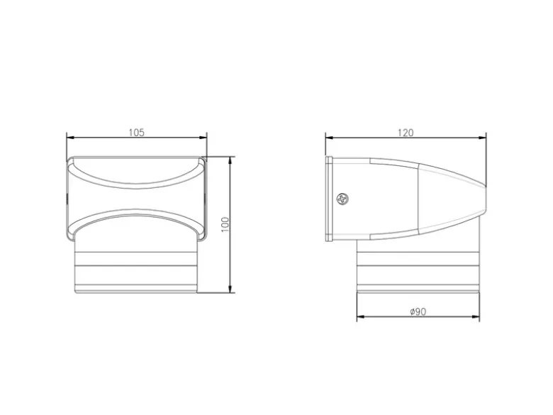 2er Set LED Außenwandleuchte Downlight in Schwarz, Höhe 10cm