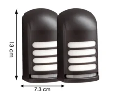 2er-Set LED Außenwandleuchte mit Bewegungsmelder & Batterie, Schwarz H: 13cm