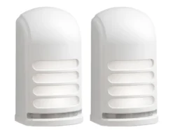2er-Set LED Außenwandleuchte mit Bewegungsmelder & Batterie, Weiß H: 13cm