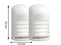 2er-Set LED Außenwandleuchte mit Bewegungsmelder & Batterie, Weiß H: 13cm