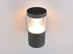 2er Set LED Außenwandleuchten Anthrazit zur Reihenschaltung geeignet, Höhe 24cm