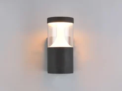 2er Set LED Außenwandleuchten Anthrazit zur Reihenschaltung geeignet, Höhe 24cm