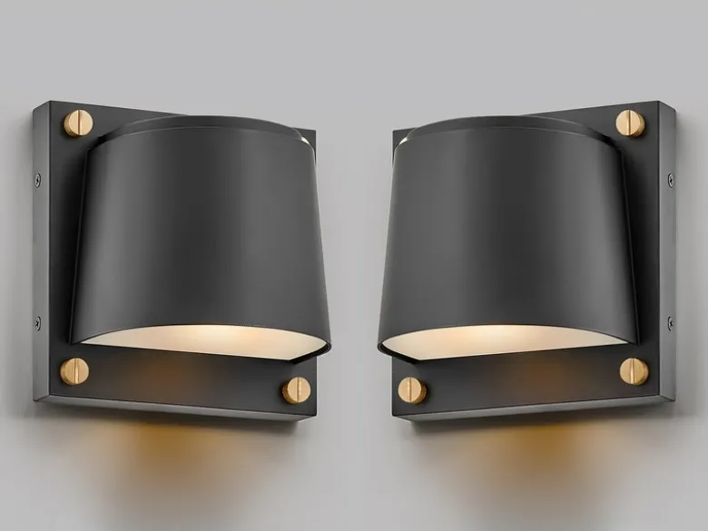 2er Set LED Außenwandleuchten Downlight Schwarz, Höhe 16,5cm
