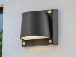 2er Set LED Außenwandleuchten Downlight Schwarz, Höhe 16,5cm