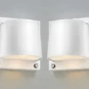 2er Set LED Außenwandleuchten Downlight Weiß, Höhe 16,5cm