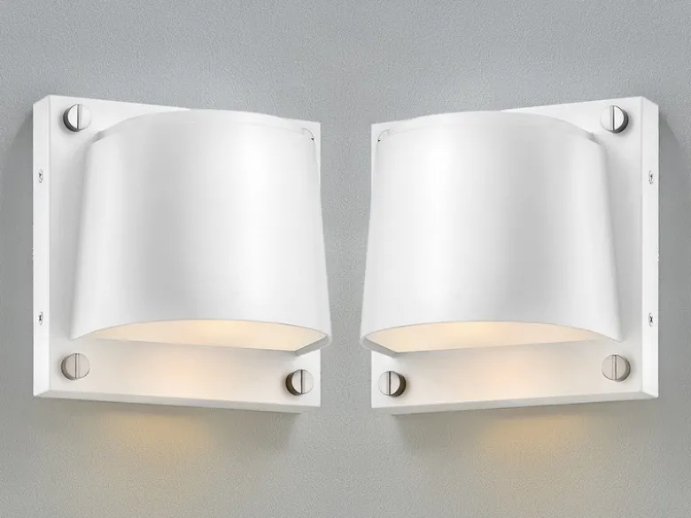2er Set LED Außenwandleuchten Downlight Weiß, Höhe 16,5cm