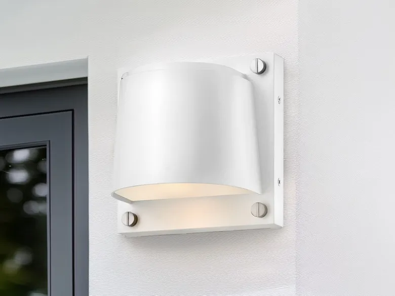 2er Set LED Außenwandleuchten Downlight Weiß, Höhe 16,5cm