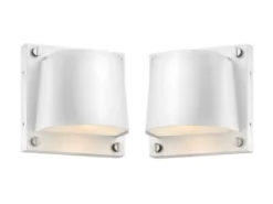 2er Set LED Außenwandleuchten Downlight Weiß, Höhe 16,5cm