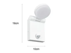 2er Set LED Außenwandleuchten Höhe 19cm, Weiß mit Bewegungsmelder