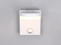 2er Set LED Außenwandleuchten Höhe 19cm, Weiß mit Bewegungsmelder