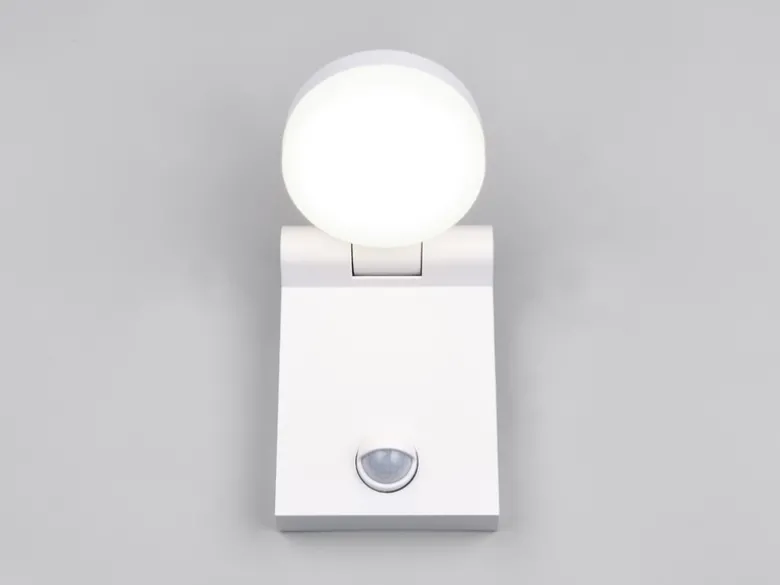 2er Set LED Außenwandleuchten Höhe 19cm, Weiß mit Bewegungsmelder