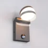 2er Set LED Außenwandleuchten Höhe 19cm, Schwarz mit Bewegungsmelder