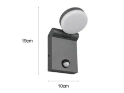 2er Set LED Außenwandleuchten Höhe 19cm, Schwarz mit Bewegungsmelder