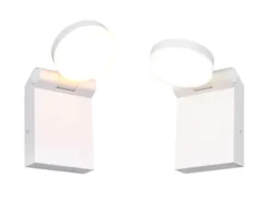 2er Set LED Außenwandleuchten Höhe 19cm Leuchtenkopf einstellbar, Weiß