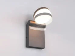 2er Set LED Außenwandleuchten Höhe 19cm Leuchtenkopf einstellbar, Schwarz