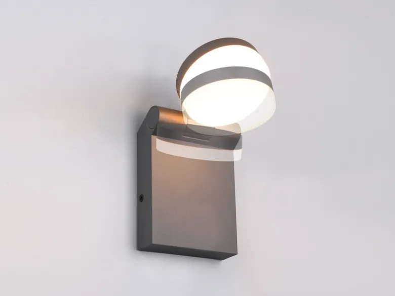 2er Set LED Außenwandleuchten Höhe 19cm Leuchtenkopf einstellbar, Schwarz