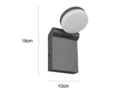 2er Set LED Außenwandleuchten Höhe 19cm Leuchtenkopf einstellbar, Schwarz