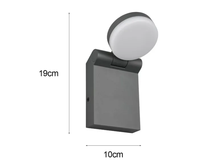 2er Set LED Außenwandleuchten Höhe 19cm Leuchtenkopf einstellbar, Schwarz