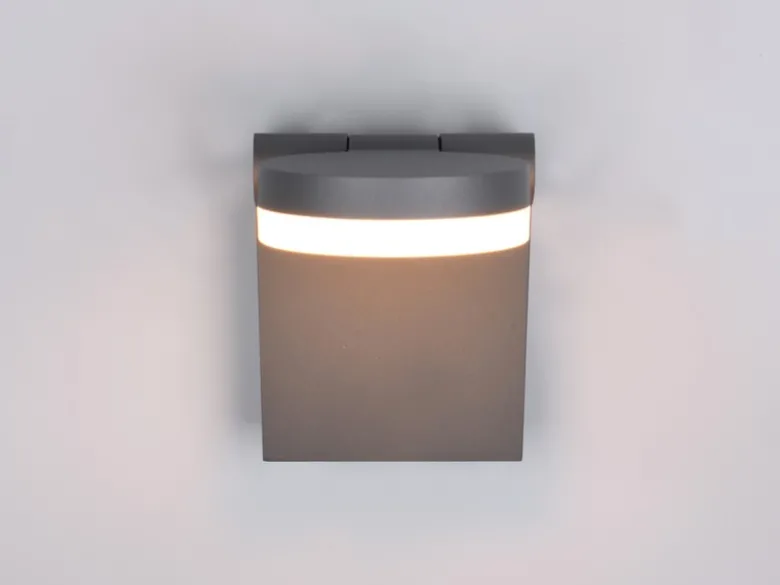 2er Set LED Außenwandleuchten Höhe 19cm Leuchtenkopf einstellbar, Schwarz